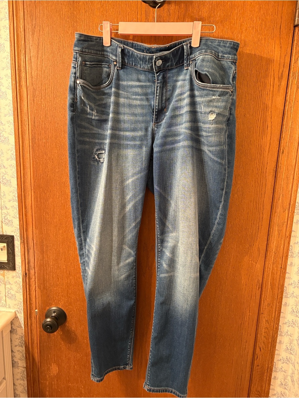 White House Black Market Skinny Ankle High- Rise Jeans 16 W 16 WHBM distressed